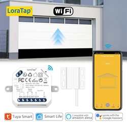 LoraTap Tuya Smart Life Garage Door Opener Controller Dry Contact Switches Security Alarm System Work Google Assistant Alexa
