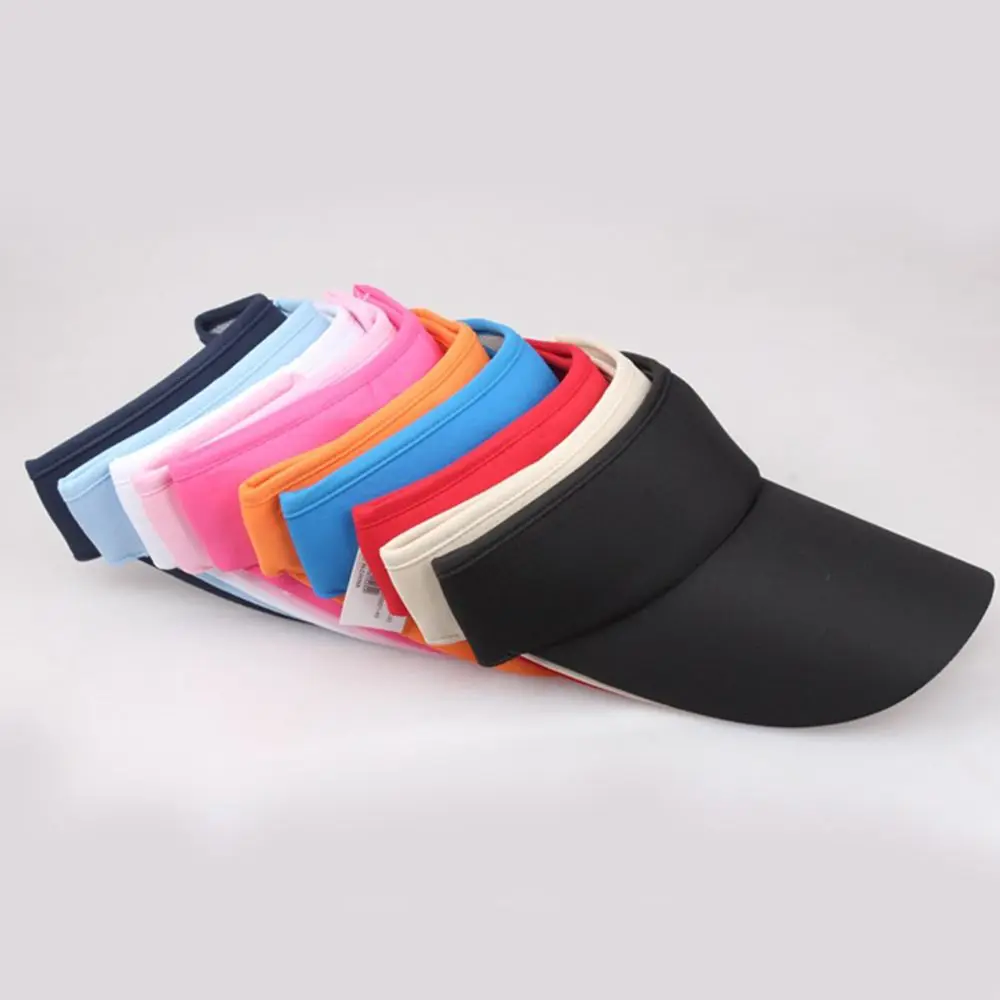 Einfache Einfarbige Sonnenhüte für Männer und Frauen, Verstellbarer Sonnenschutz, Sport-Tennis-Golf-Stirnband-Kappe, Unisex-Mütze