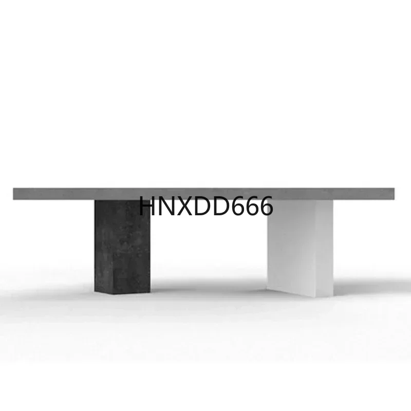 

Minimalist Industrial Style Imitation Cement Solid Wood Desk Creative Personality Workbench Fashion Negotiation