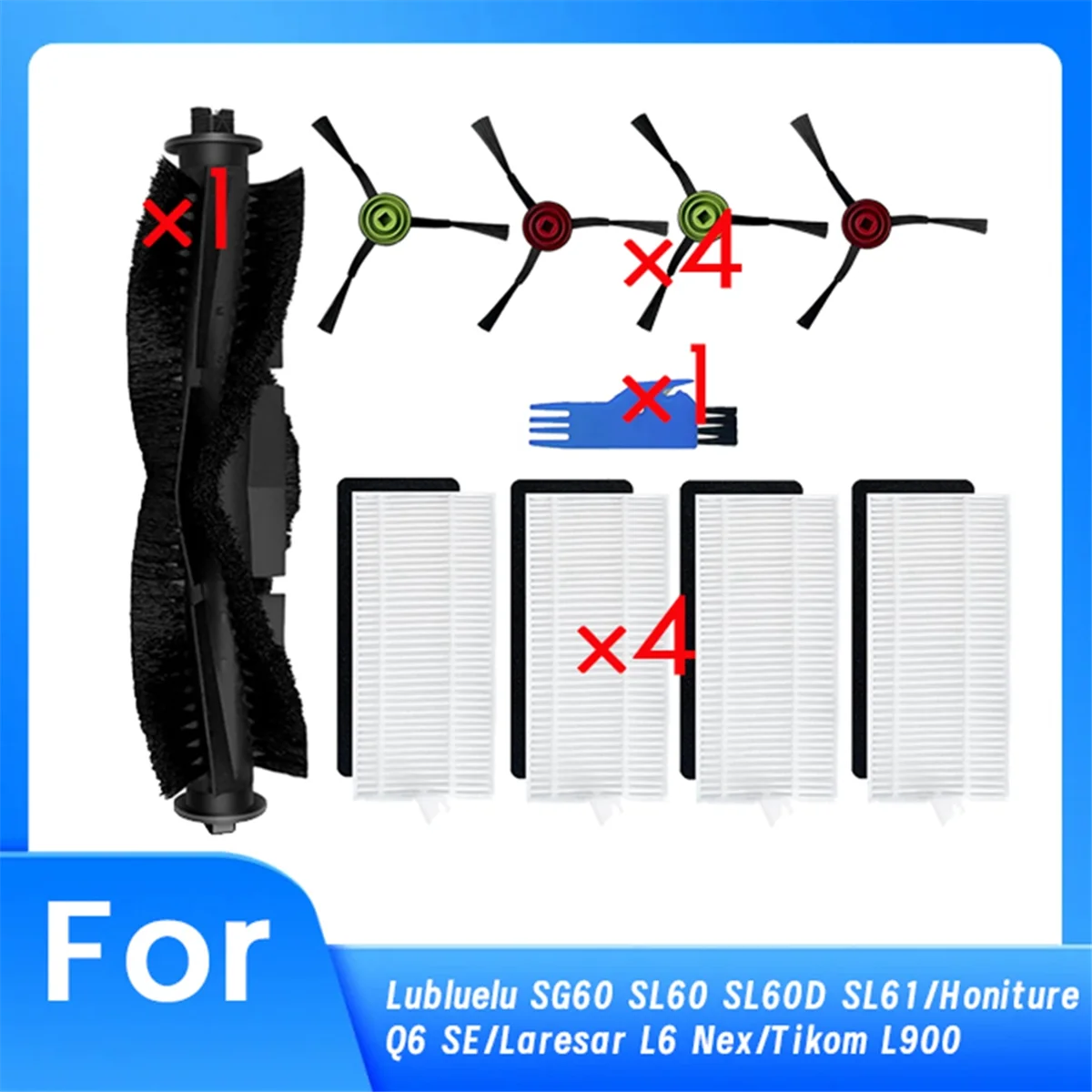 10 Pcs for Lubluelu SG60 SL60 SL60D SL61/Honiture Q6 SE/Tikom L900  ing Robot Cleaner Parts Replacement