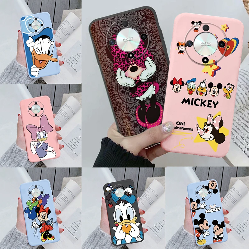 Big Mouth Donald Duck Phone For Honor X9b Magic6 Lite 5GCover For Honor X9b Pink Mickey Minnie Animation Cartoon Drop TPU Shells