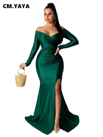 CM YAYA Maxi Dress Women Off Shoulder CM.YAYA