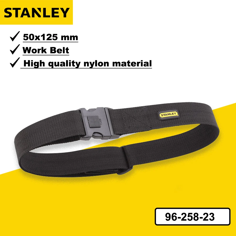 STANLEY Men's Nylon Belt Without Metal Plastic Buckle Military Tactical Belt Outdoor Sports Woven Work Belt 96-258-23