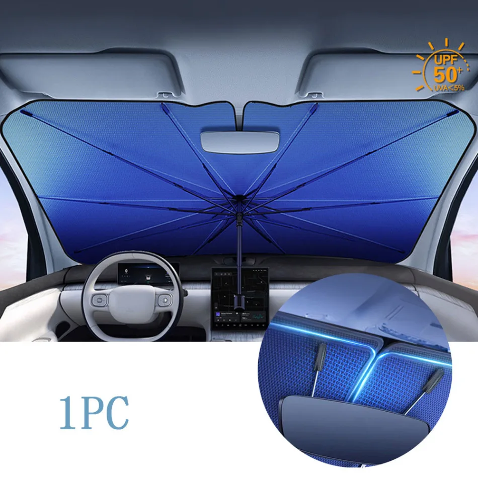 

1pc Car Foldable V-neck Sunblind Car Windshield Sunshades Car Insulation Protection Shade Umbrella Auto Exterior Accessories