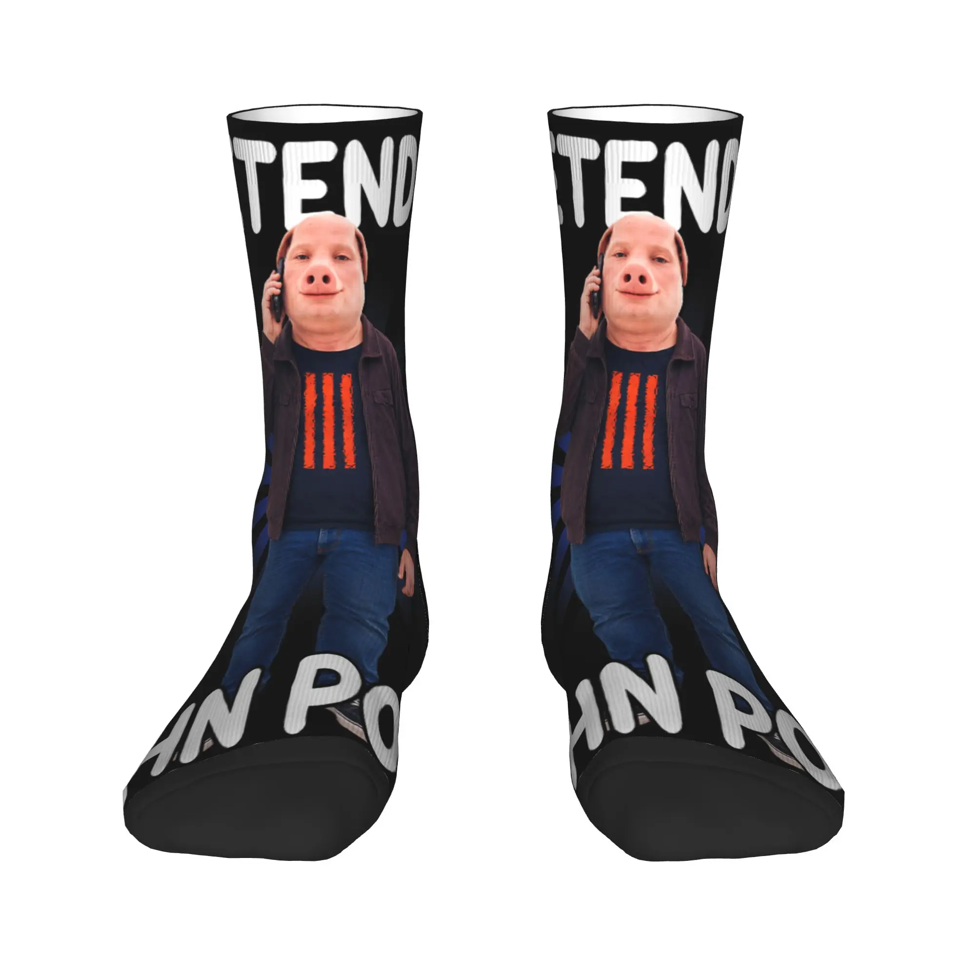Pretend I'm John Pork Funny Brainrot Halloween Stockings Men's Socks Casual Socks Autumn Skateboard Non Skid Graphic Socks Gift