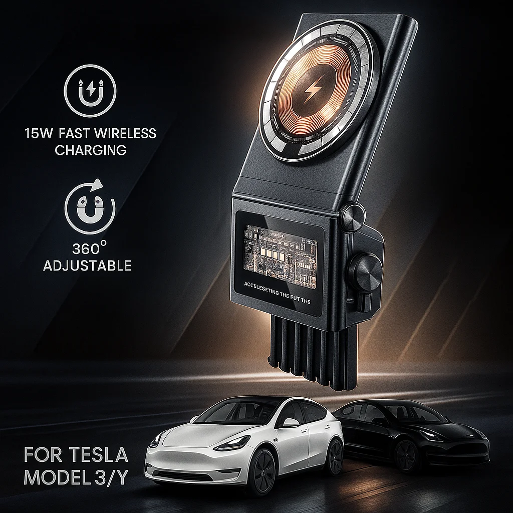 

Магнитный автомобильный держатель для телефона, совместимый с Tesla Model 3 Model Y, подставка для беспроводной зарядки 15 Вт, крепление MagSafe, крепление для зарядного устройства для телефона
