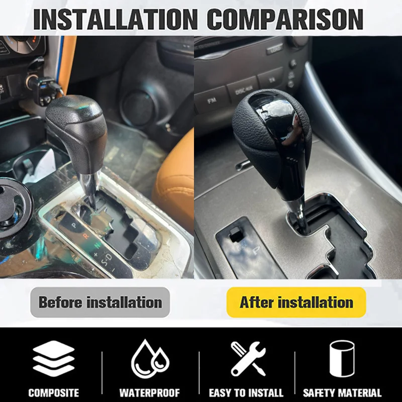 Car Styling Automatic PU Leather Gear Shift Knob For Lexus GS350 GS450h GS460 LS460 LS600h RX350 RX450h ES350 IS250 2008 2009 - view 3