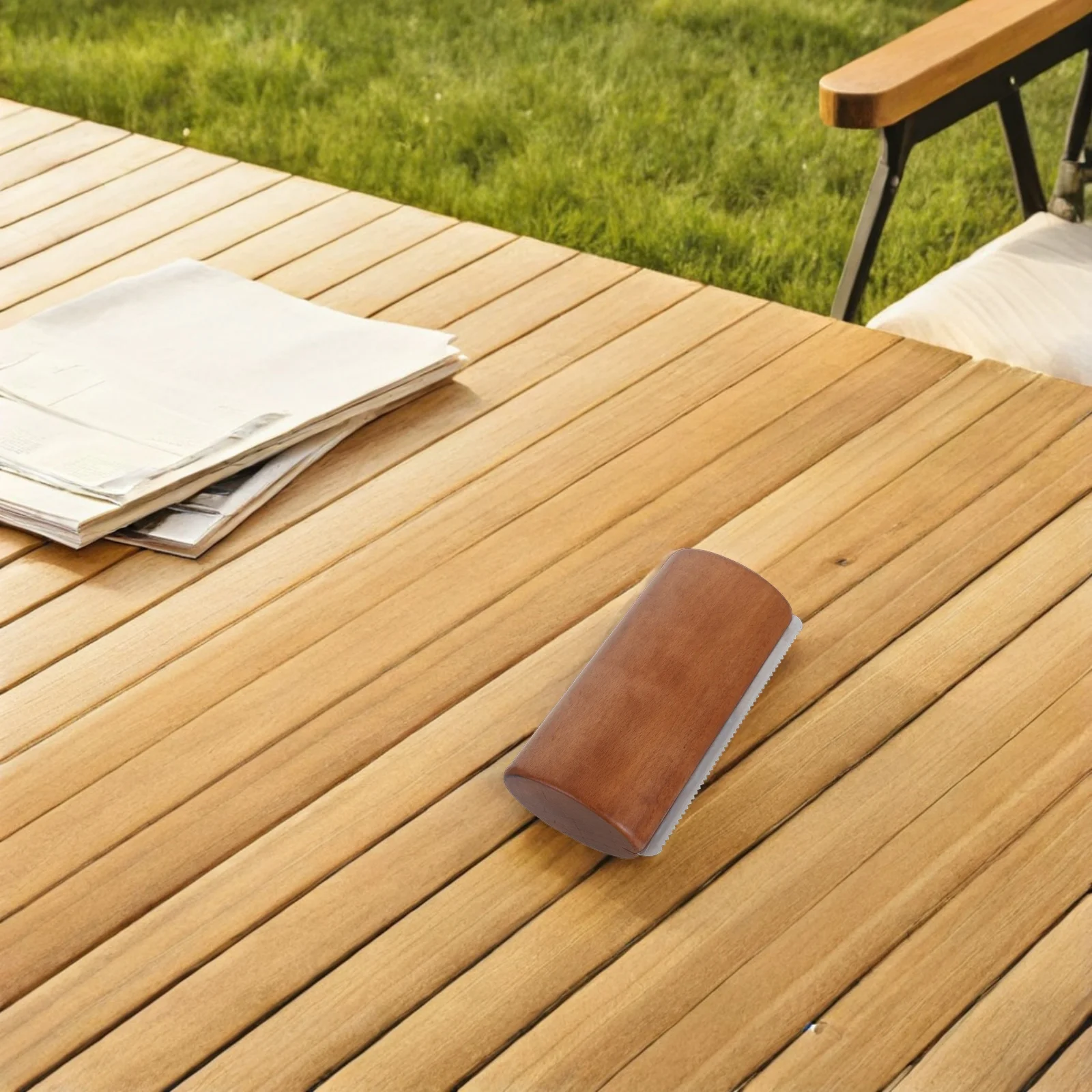 أداة العناية بالحصان الخشبي، مكشطة العرق، تصميم مسنن، قبضة مريحة، مستلزمات تنظيف الحصان اليومية المستقرة #2