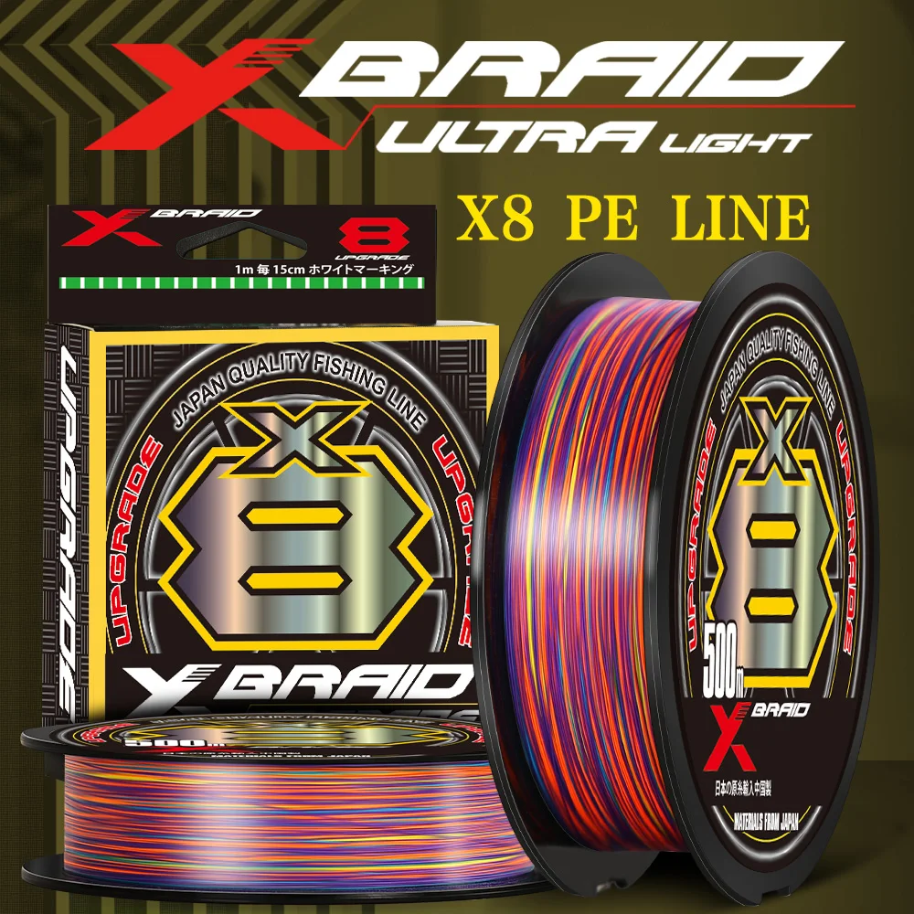 1000M/500M/300M Japan Original X8 Braided Fishing Line Upgrade High Quality Multifilament PE Line Saltwater For Carp Bass Fish