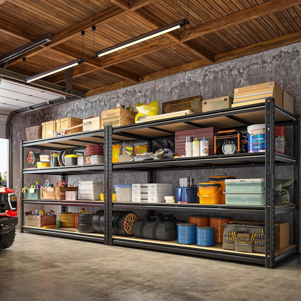 Heavy Duty Adjustable 4-Tier Metal Storage Shelves for Garage, 2200LBS Capacity, 59.8W x 59.8H Pantry Shelving System