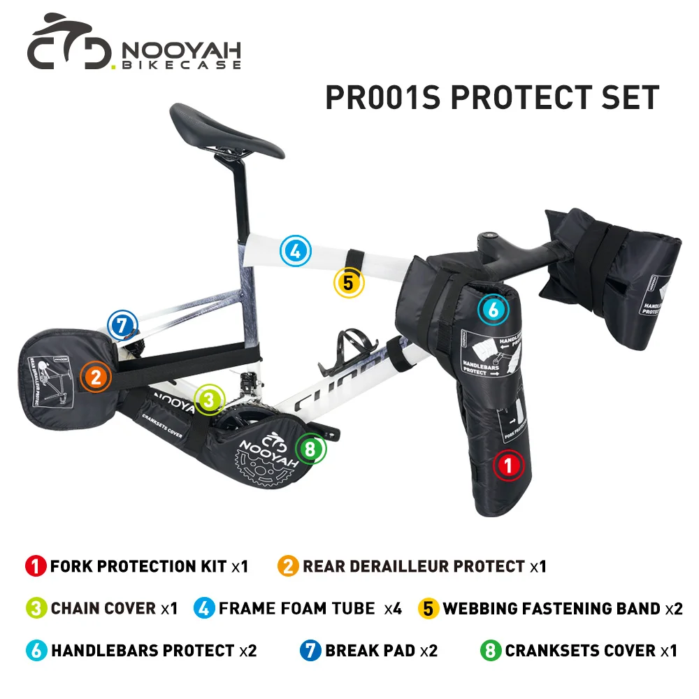 NOOYAH Fahrrad Schutz Kits Fahrrad Rahmen Schutz Set MTB Rennrad Zubehör Transport Werkzeug Fahrrad Gabel Kette Kurbelgarnitur Abdeckung – Detail 2