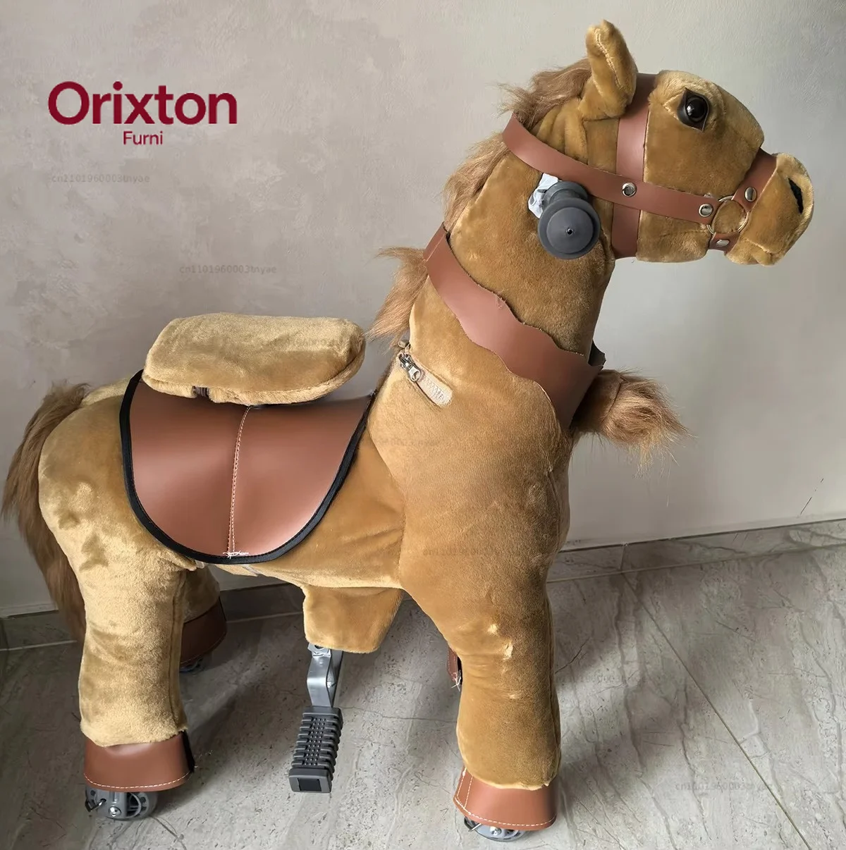 Commercial grade mechanical plush horse children's riding animal toys pony riding animal toys for sale