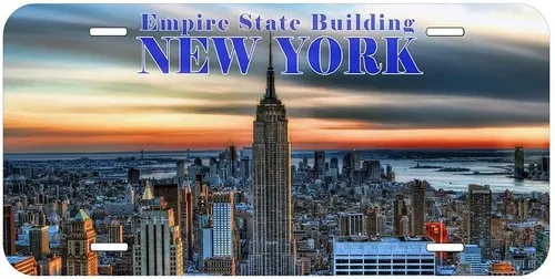Empire State Building New York Novelty Car License Plate Aluminum
