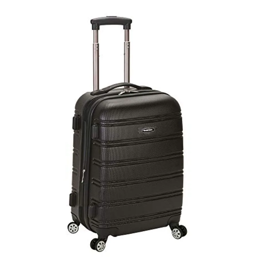 

Чемодан Rockland Melbourne Hardside Expandable Spinner Wheel, черный, 20 дюймов, ручная кладь, из прочного поликарбоната