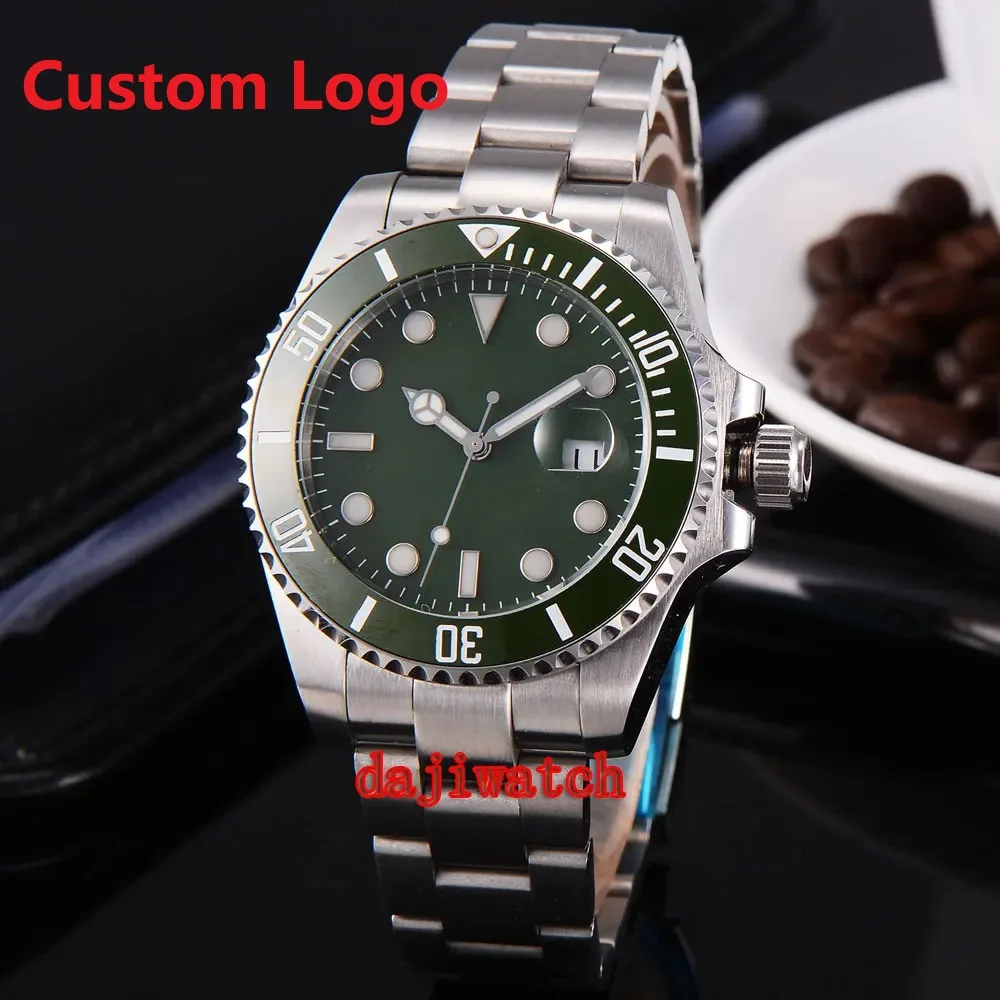 

DEBERT 43mm sterile green dial Sapphire glass stainless steel case date Ceramic bezel Automatic mechanical men Luminous watch