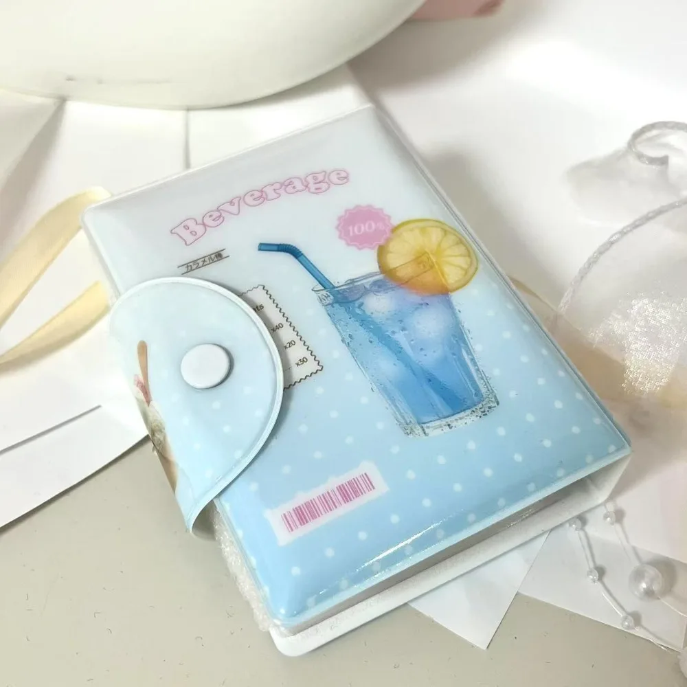 

Новый альбом для карточек с десертом и кроликом, 3-дюймовый мини-переплет для фотокарточек с 16 внутренними страницами, ПВХ-карта идола, коллекционная книга, школьный офис