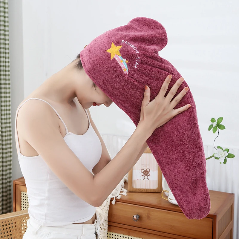 

Women Soft Microfiber Towels Shower Cap Towel Bath Hats for Women Dry Hair Cap Quick Drying for Lady Turban Head Girl Towel