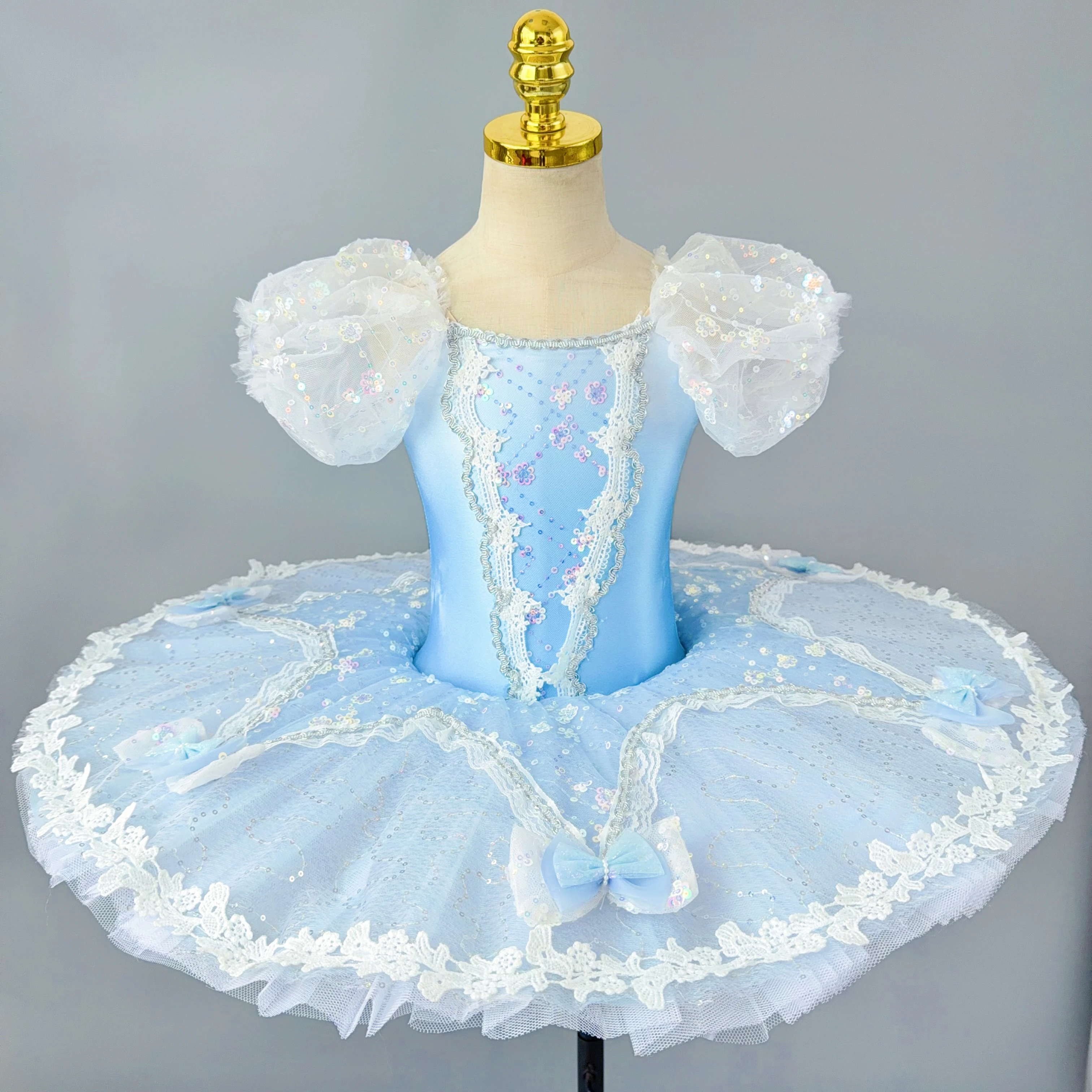 Jupe Tutu de Ballet professionnelle bleu ciel pour enfants, nouveau Style, danse du lac des cygnes pour filles, robe de Ballet pour enfants, vêtements de Performance
