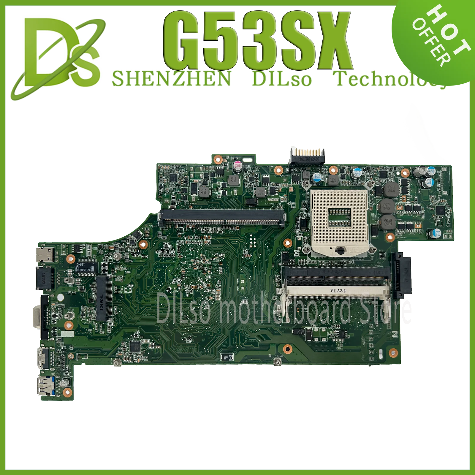 

KEFU G53SX For ASUS G53S G53SW VX7 VX7S Mainboard 4 slots RAM Laptop Motherboard REV2.0 Test work 100%