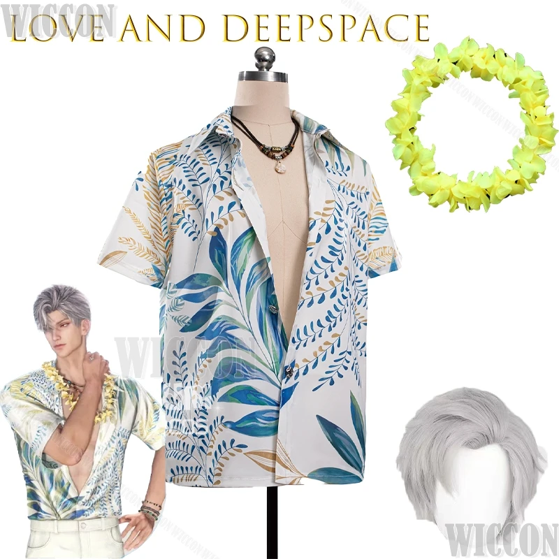 

Love And Deepspace Rafayel Aster Zayne Sylus Caleb Пляжная рубашка Футболка Косплей Костюм Летний повседневный наряд с персонажем аниме