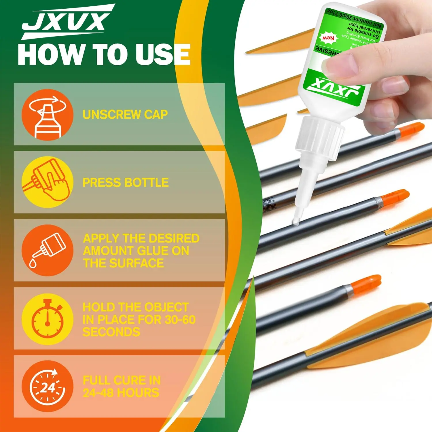 Nuovissima colla super cianoacrilica 415 aggiornata, asciugatura istantanea in 5 secondi, impermeabile per riparazioni di archi e frecce, strumento di incollaggio stabile e versatile.