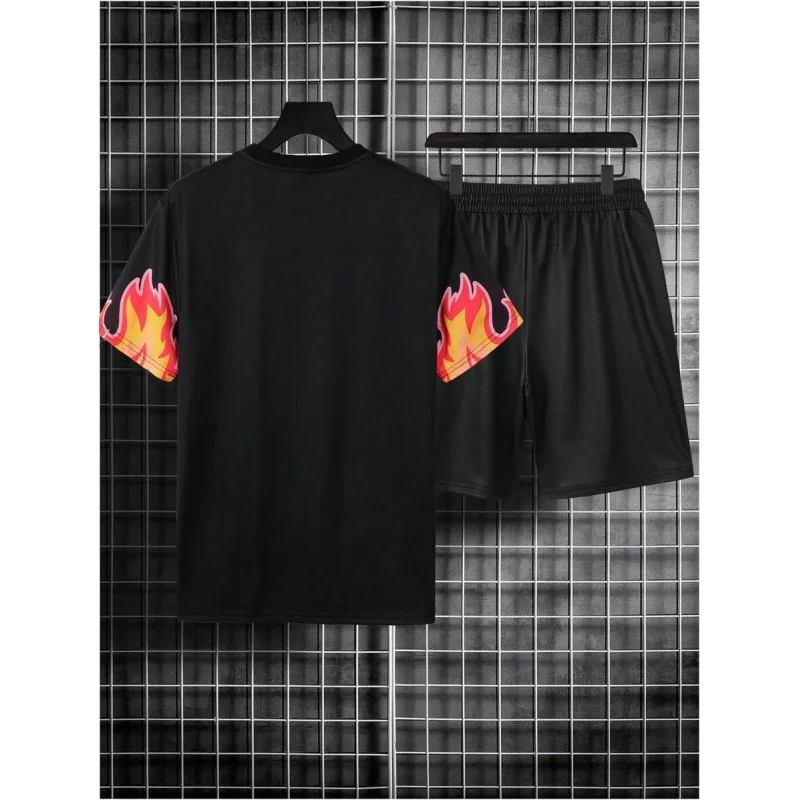 T-shirt Men Summer Clothing Men's Sportswear Set Tracksuits Man 2 Piece Outfit Set Y2k Clothes Man Short Sets Sports Suits Gym