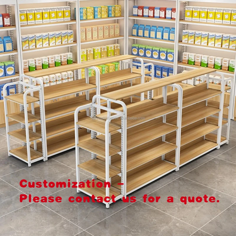 custom.60x30x123 Commercial Supermarket Shelving Center Island Cabinet Snack Display Stand Heavy Duty Steel Retail Candy Display