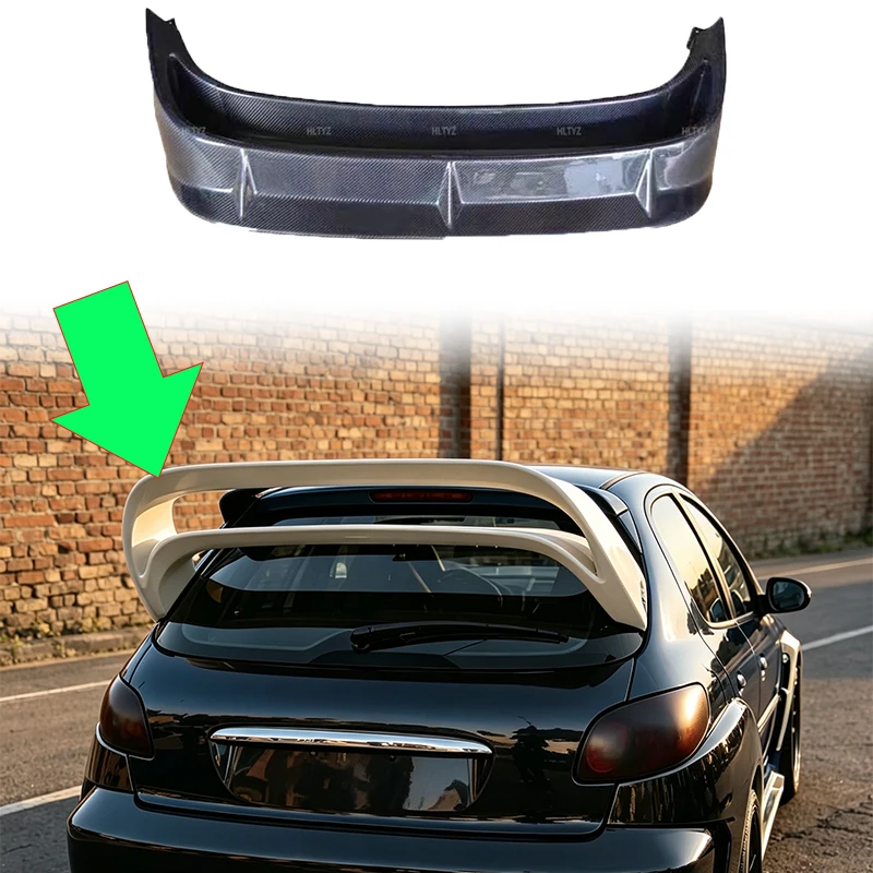 Car Rear Double Deck Spoiler Wing For Dongfeng Peugeot 206 2004‑2008 Exterior Body Kit Modified Decoration Accessory