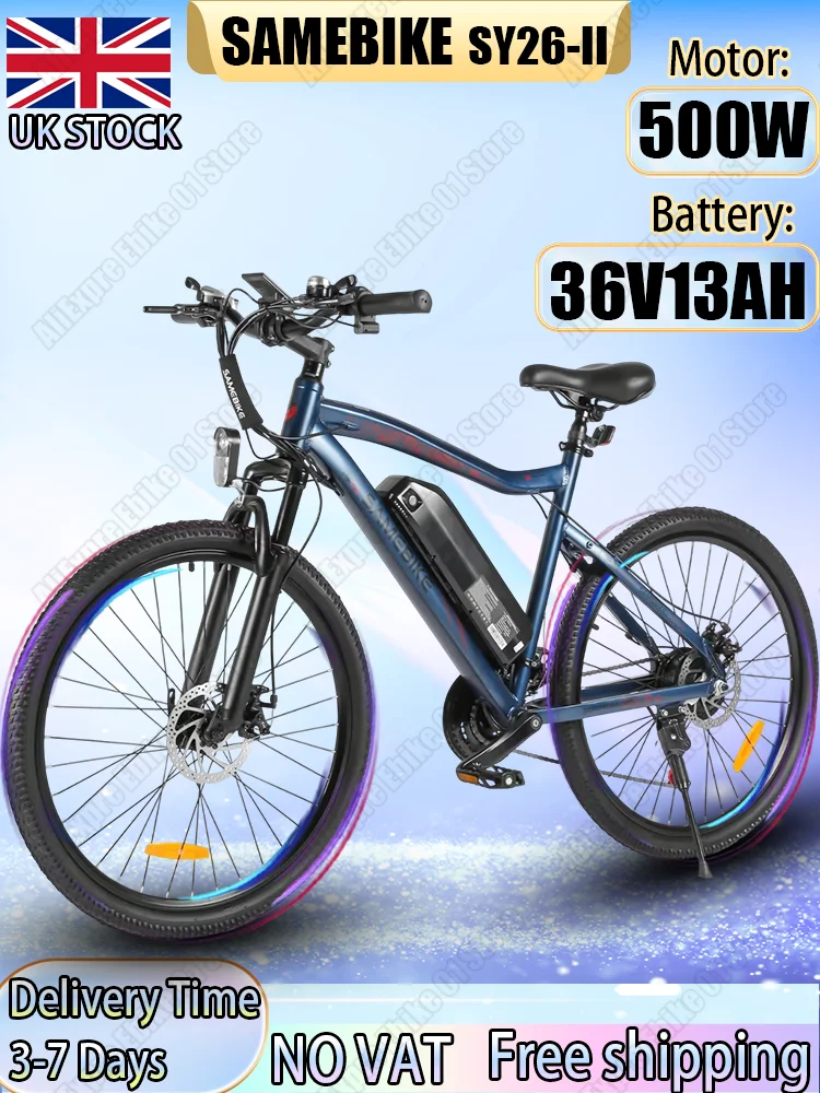 AliExpress SAMEBIKE SY26-II Electric Bicycle 500W Brushless Motor 36V13AH Removable Battery Mountain E-bike 26 Inch Tire City Electric Bike