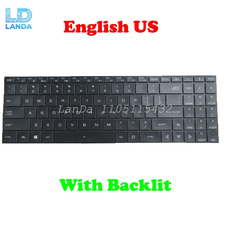 

Laptop Backlit Keyboard For Tongfang GM7TG0P GM7TG7P GM7TN0P GM7TN8P GM7ZG8P GM7ZG8S English US Black Silver New