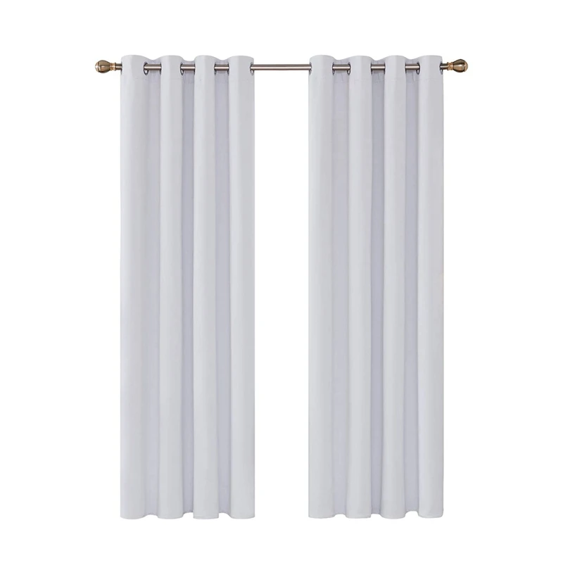 

BEAU-Set Of 2 Blackout Curtains, Thermal Curtains, Opaque Curtains Room Curtain With Eyelets,96X52in (H X W)