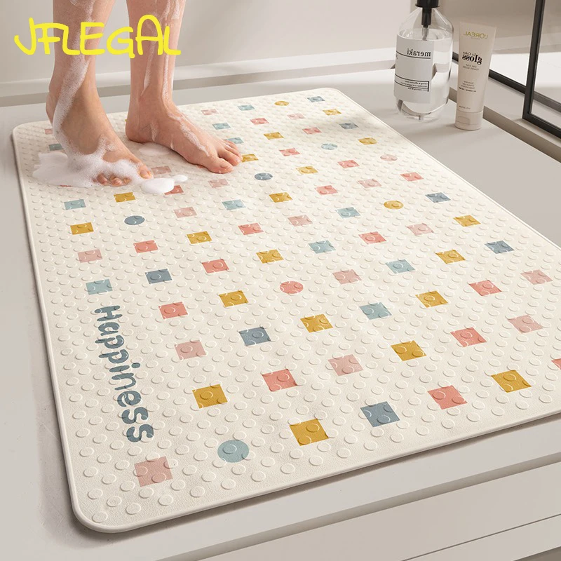 

JFLEGAL Simple Shower Room Bathroom Anti-slip Mat Hotel Pvc Bath Massage Mat Children's Anti-drop Suction Cup Floor Mat