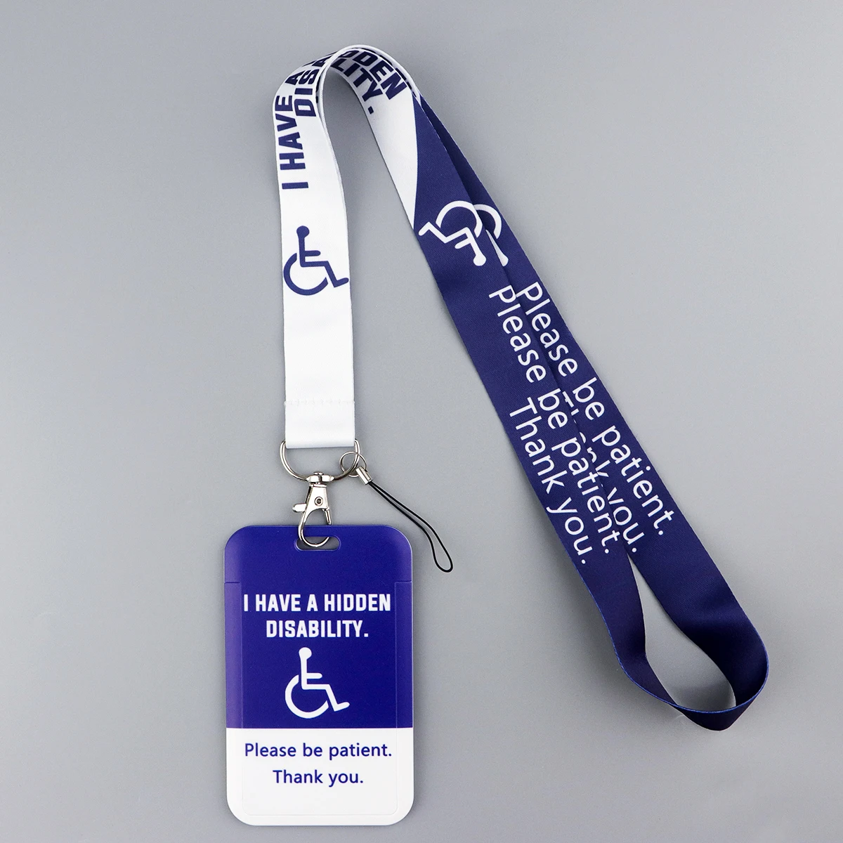 I HAVE A HIDDEN DISABITY Lanyard for Key ID Card Gym Phone Straps Disability Awareness Badge Holder Keyrings Accessories