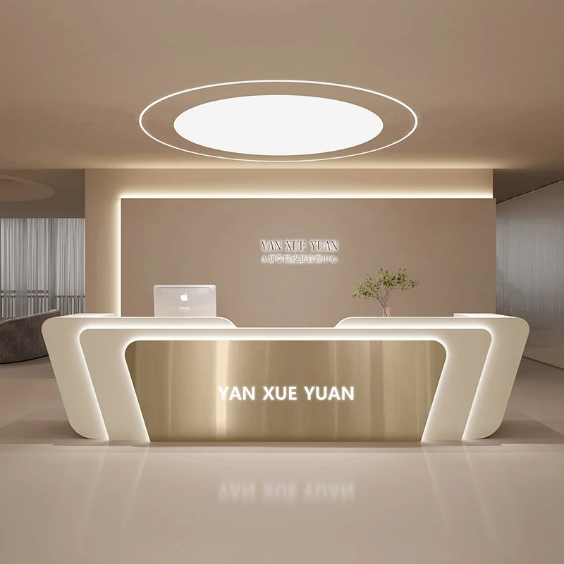 

Salon Beauty Reception Desks Luxury Minimalist Company Simple Reception Desks Aesthetic Display Escritorio Office Furniture
