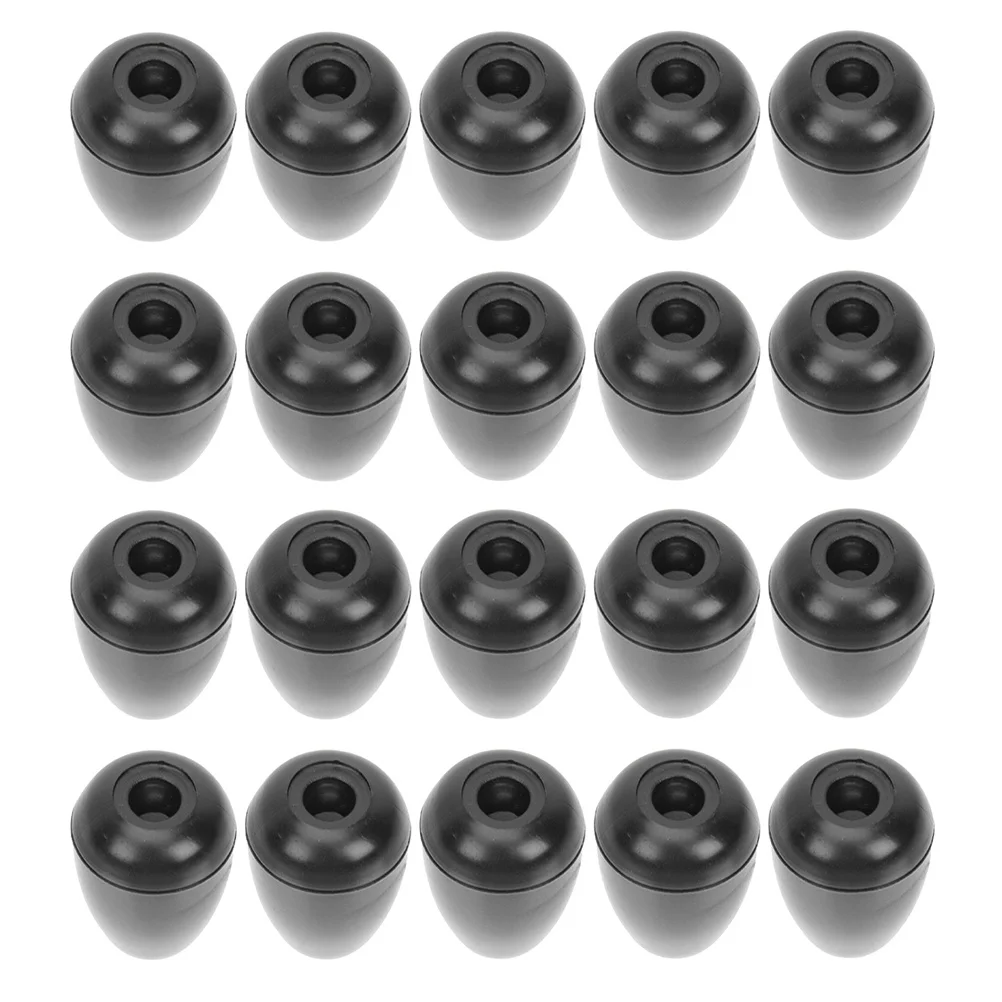 

20Pairs Silicone Ear Tips Black Comfortable Fit Universal Replacement Earbuds Silicone Earbud Tips Hearing Diagnostic