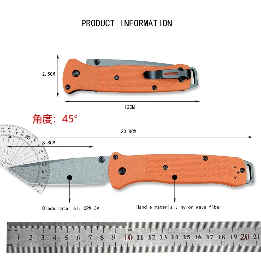 NEW BM 537 Bailout Folding Pocket Knife S35V Tanto Blade Nylon Fiber Handles EDC Tactical Knives Outdoor Camping Hunting Tool