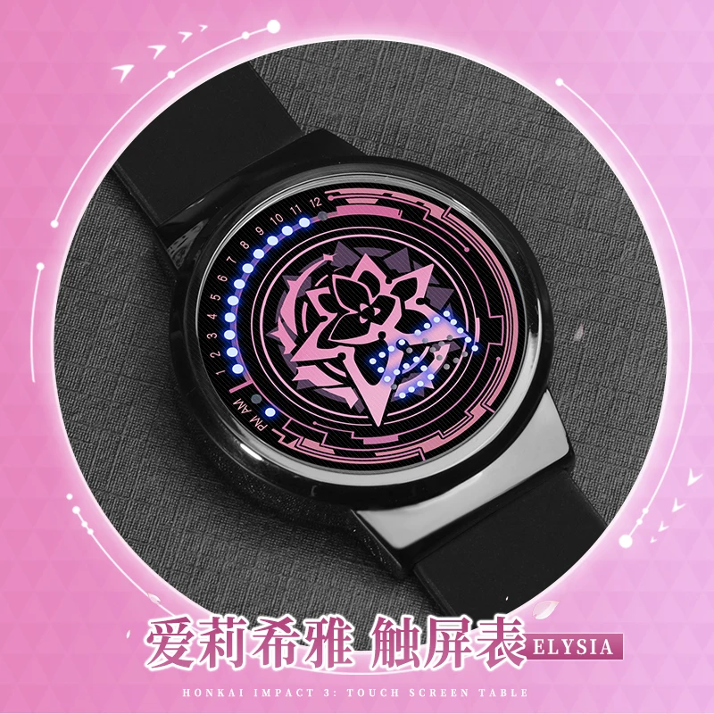 

Honkai Impact 3 Elysia Silverwing N-EX LED Digital Touch Screen Luminous Watch Waterproof Silicone Fashion Electronic Watch Gift