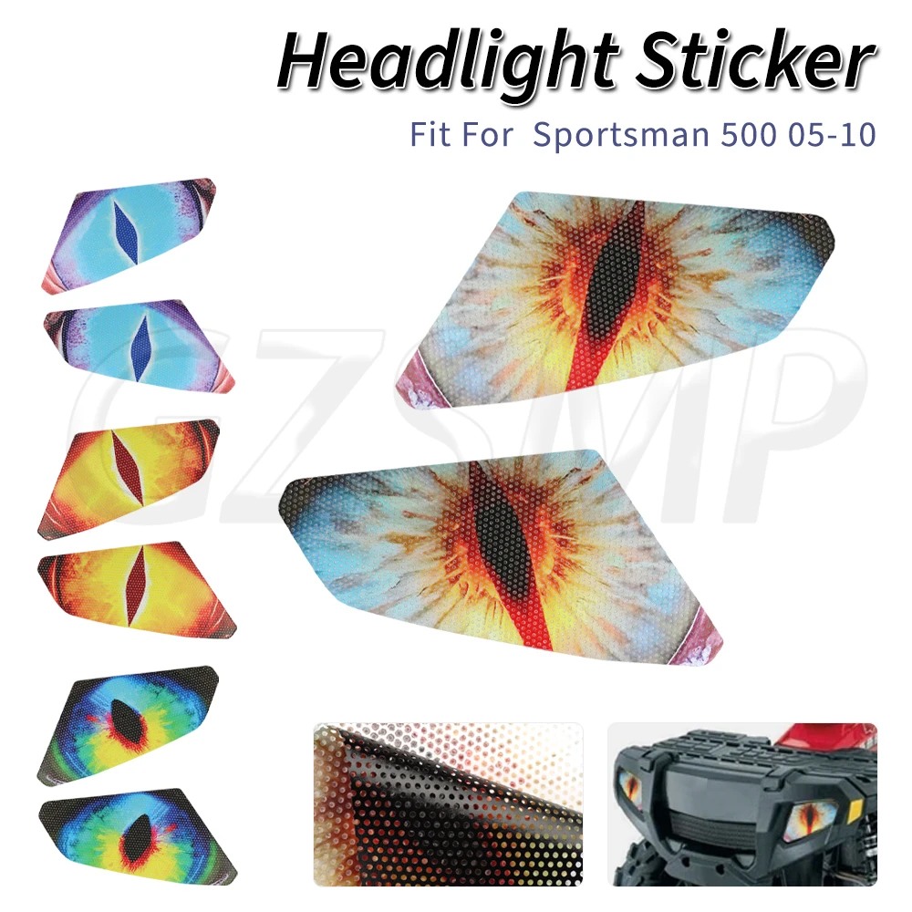 Headlight Stickers Deco Protective Decals Graphic Kit Fit for Polaris Sportsman 500 HO 2005-2010