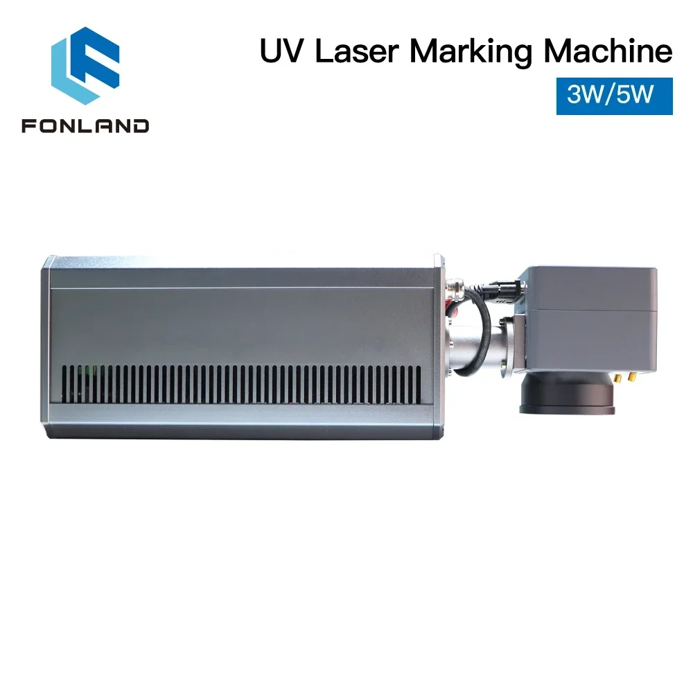 Mesin penanda pengukir Laser UV Fonland, mesin penanda desain bodi struktur terintegrasi 3W 5W 355nm, logam kaca desain CNC