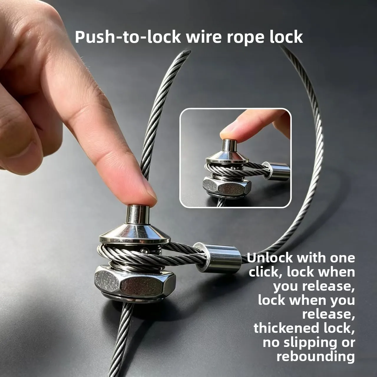 1Pc Automatic Sleeve Wire Rope Adjustment Size Wire Rope For the Wild Trap Fox Trap Rabbit Trap 2mm