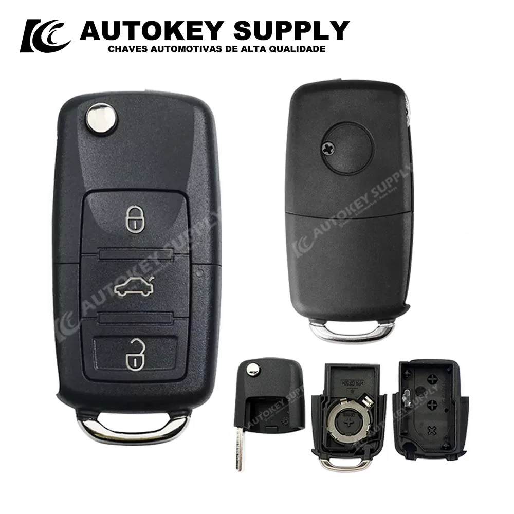 Autokeysupply AKVWF107 Positron Flex Shell Burglar Alarm 3 Button Control With Battery Clip For VW