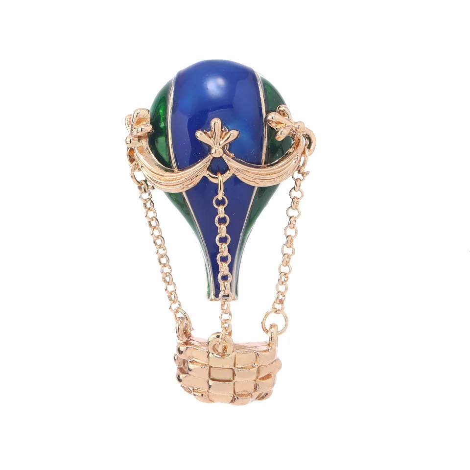 cute hot air balloon brooch simple retro suit jacket accessories pins gifts