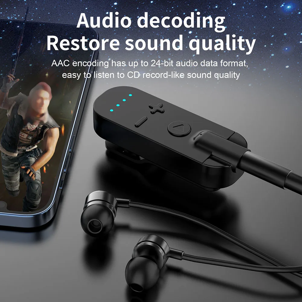 Wireless Lavalier Earphone With ANC+ 60H Battery Life & BT 5.2 Technology Wireless Audio Adapter Esports Headphone Accessories