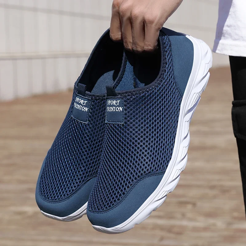 YRZL Herren-Sneaker, leicht, atmungsaktiv, Air-Mesh, lässige Laufschuhe, rutschfest, bequem, Slip-on-Sneaker für Herren – Detail 5