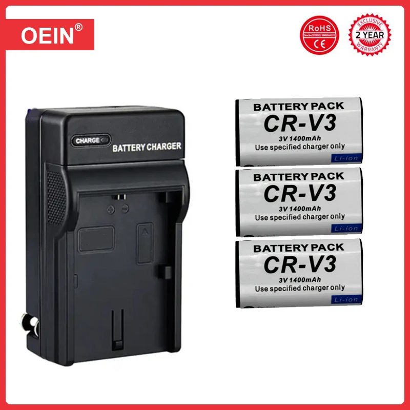 4Pcs CR-V3 CRV3 2200mah Li-ion Camera Battery + Charger for Kodak DX6340 C360 C433 D4104 C340 C310 C530 C875 C743