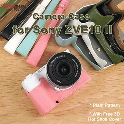 Camera Half Case for Sony ZVE10 II ZV-E10 Mark II ZVE10M2 Cover Protective Case Base Baseplate Lens Pouch Shoulder Strap Bag