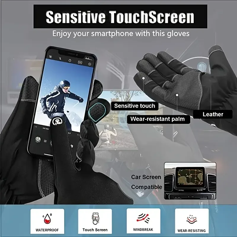 

Touch Screen Warm Anti-splash Gloves For Outdoor Winter Ski Riding, Unisex