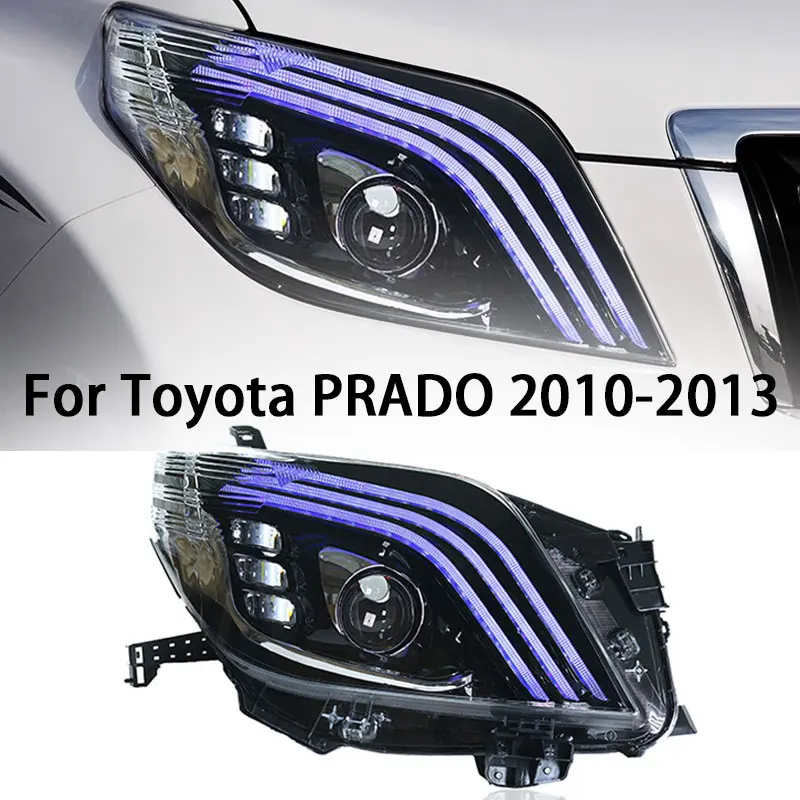 

Передняя фара для TOYOTA Prado 2010-2013, противотуманные фары DRL 12 В, H7, стандартная Биксеноновая автомобильная лампа LC150, инструменты, новинка, автомобильные аксессуары, фары