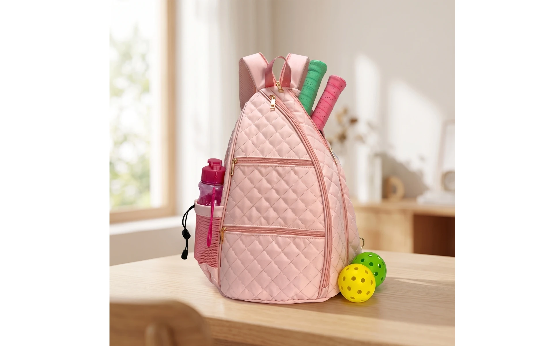 Racket Backpack Water-Resistant Tennis Backpack Sports Bag Lightweight Adjustable for Pickleball Players, Practice Sessions
