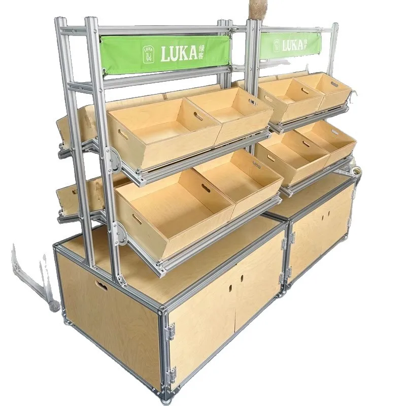 

Creative, aluminum profile, birch, industrial style, shelf, multi-layer, display rack